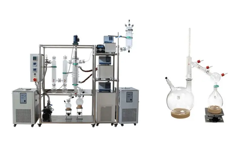 comparison of molecular and traditional distillation paths